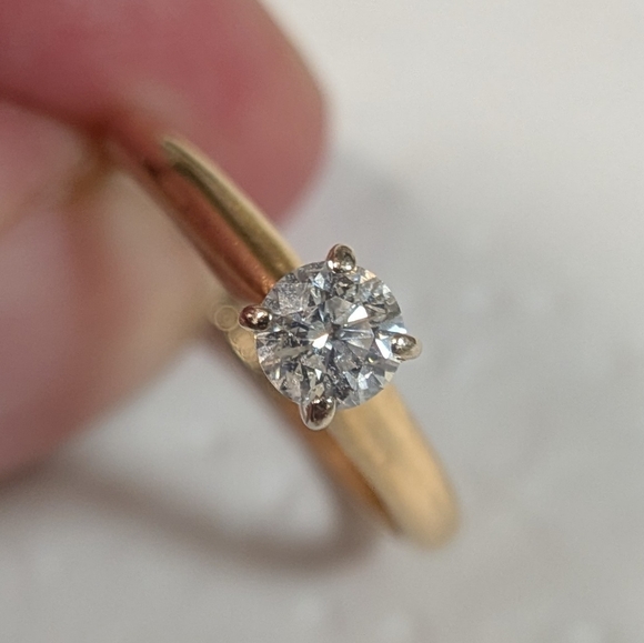 Vintage Magic Glo 14k Diamond Solitaire Ring Size 6.75 - Picture 7 of 11